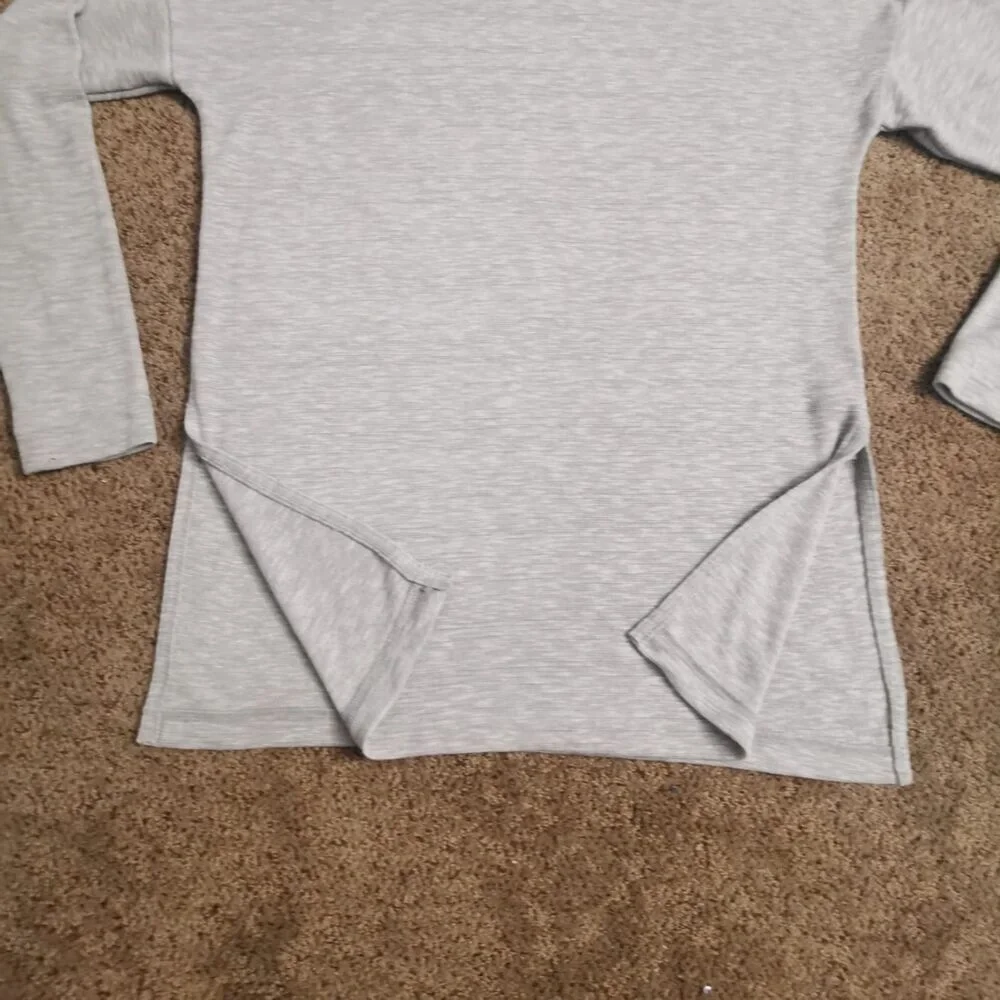 J.Crew Turtleneck Tunic Women's L Gray Space-Dyed Jersey Cozy Long Sleeve‎